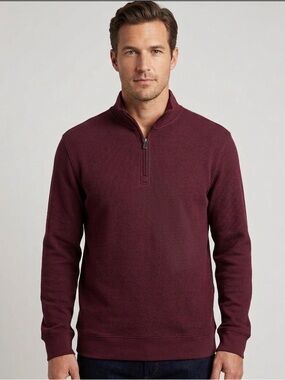Daniel Cremieux Signature Men’s Honeycomb Quarter-Zip Pullover – Size L NWT